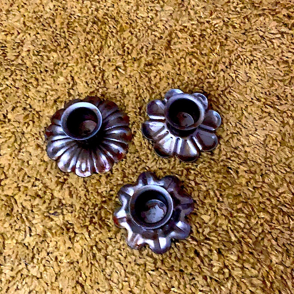 Bronze Flower Candle stick holders